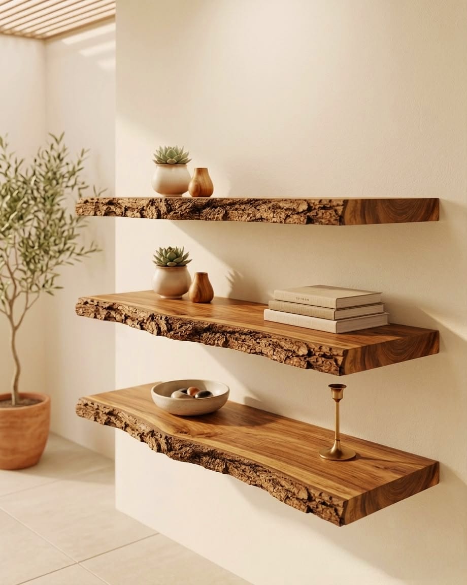 Novaro Live Edge Natural Wood Floatir