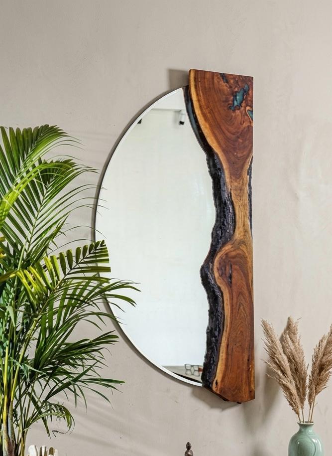Modern Solid Wood Mirror